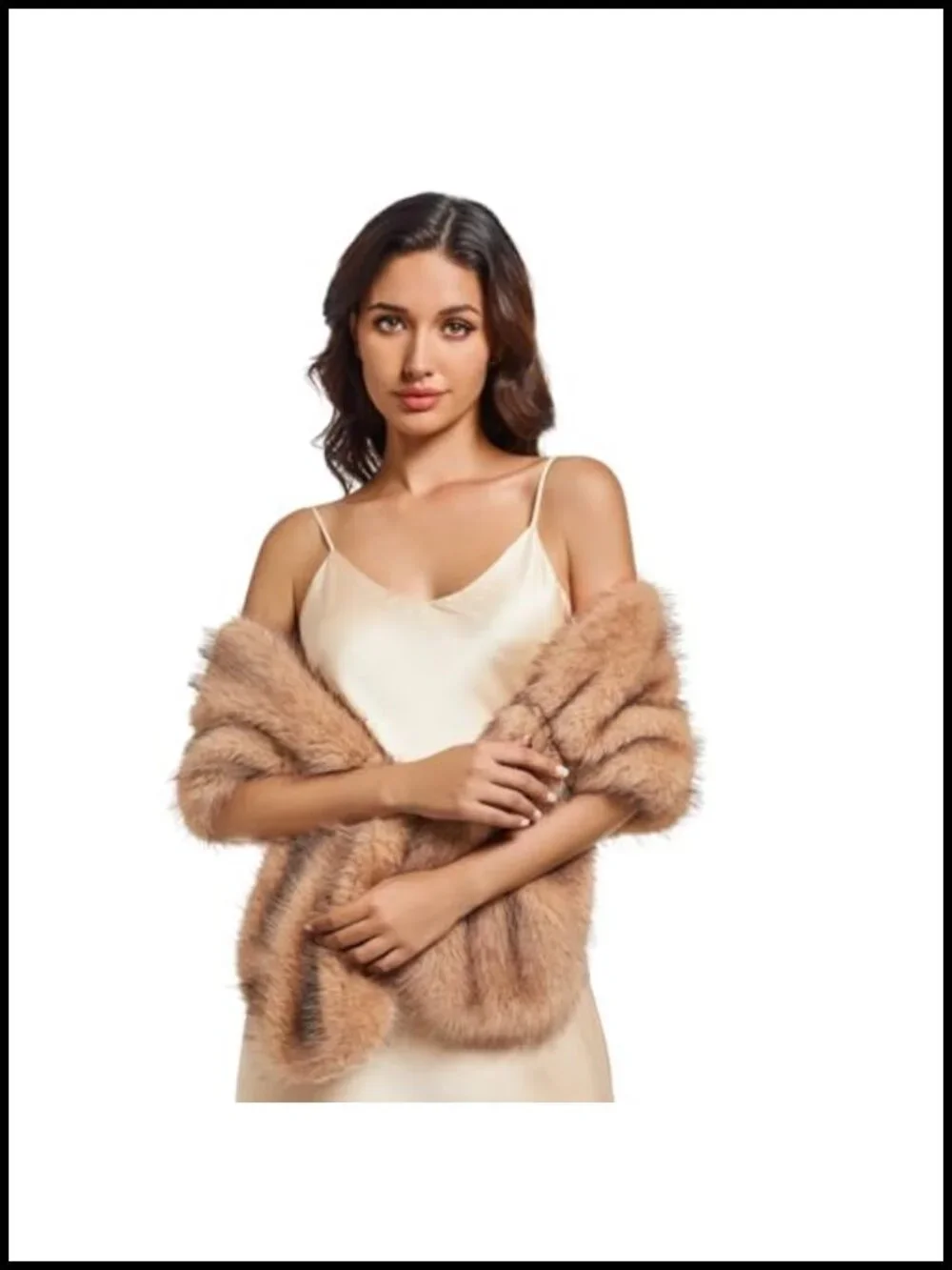 Faux Fur Wedding Shawl Wrap Thick Scarf Winter Warm Double Hook